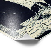 Impression Photo Viking Longship naviguant la nuit (Coin)