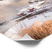 Impression Photo Village de neige Maison rustique Cadeau de Noël Im (Coin)