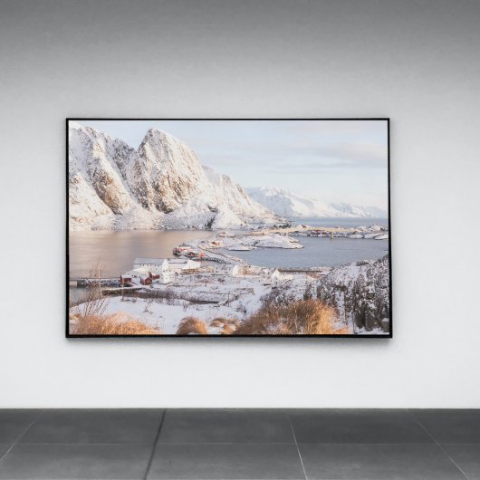 Impression Photo Village de neige Maison rustique Cadeau de Noël Im