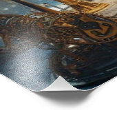 Impression Photo Ville ancienne futuriste Steampunk avec méduses (Coin)