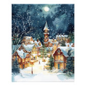 Impression Photo Ville de Noël illustrative dans la neige (Devant)