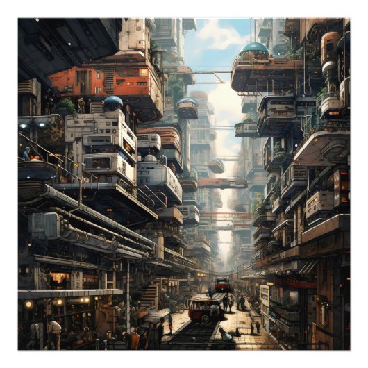 Impression Photo Ville de science-fiction (Devant)