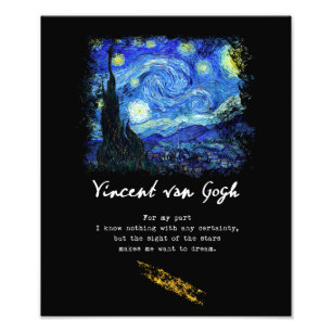 Impression Photo Vincent van Gogh. Art de poème de peinture de nui