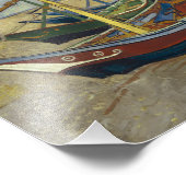 Impression Photo Vincent van Gogh - Bateaux de pêche sur la plage (Coin)