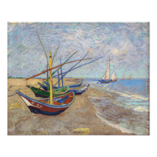 Impression Photo Vincent van Gogh - Bateaux de pêche sur la plage