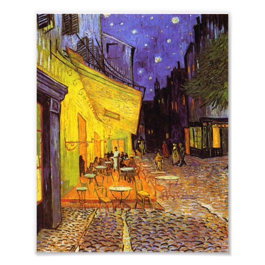 Impression Photo Vincent Van Gogh Café Terrasse Au Night Fine Art (Devant)