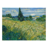 Impression Photo Vincent Van Gogh, champ de blé vert avec Cypress (Devant)