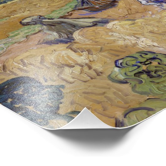 Impression Photo Vincent van Gogh - Pile de blé avec faucheuse (Coin)