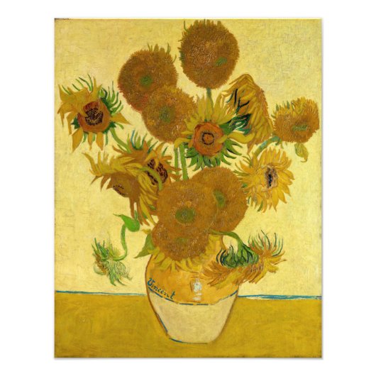 Impression Photo Vincent van Gogh - Vase avec quinze tournesols (Devant)