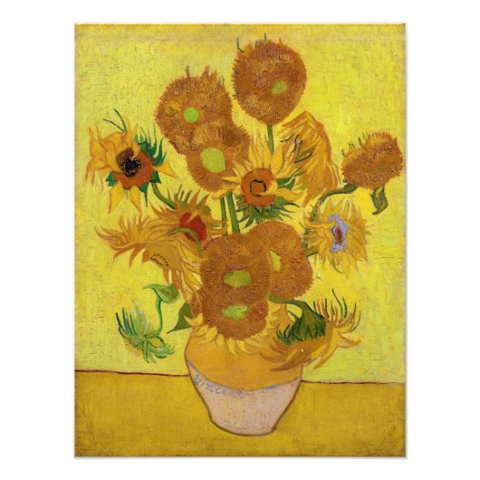 Impression Photo Vincent van Gogh - Vase avec quinze tournesols (Devant)