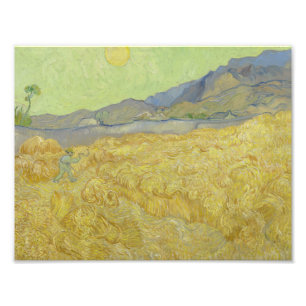Impression Photo Vincent van Gogh - Wheatfield avec une Faucheuse