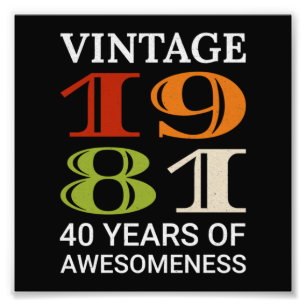 Impression Photo Vintage 1981 40e anniversaire Devis Idée Anniversa