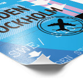 Impression Photo Vintage billet de voyage motif. (Coin)