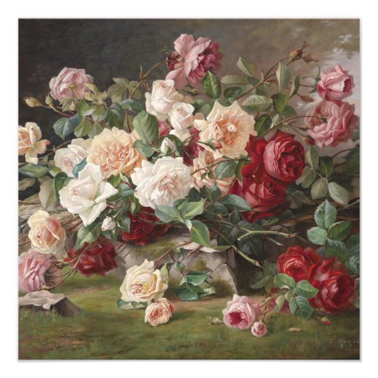 Impression Photo Vintage E. Hariel Rose Still Life (Devant)