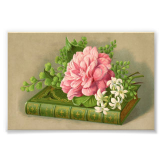 Impression Photo Vintage Floral Peony Classy Livre Élégant