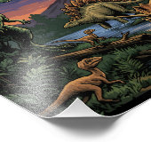 Impression Photo Vintage Jurassic Dinosaur Rex and Triceratops (Coin)