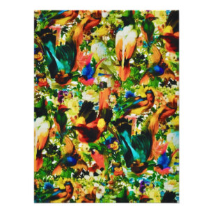 Impression Photo Vintage perroquet sauvage de la jungle tropicale