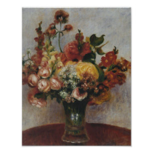 Impression Photo Vintage Pierre Auguste Renoir Fleurs dans un Vase