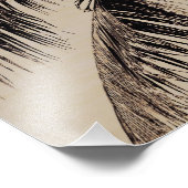 Impression Photo Vintage Sepia Retro Hawaiian Palm Tree Modèle (Coin)