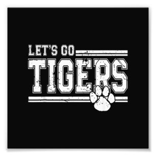 Impression Photo Vintage Tigers School Sports Nom Retro