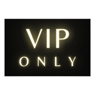 Impression Photo Vip only neon glowing luxe text design