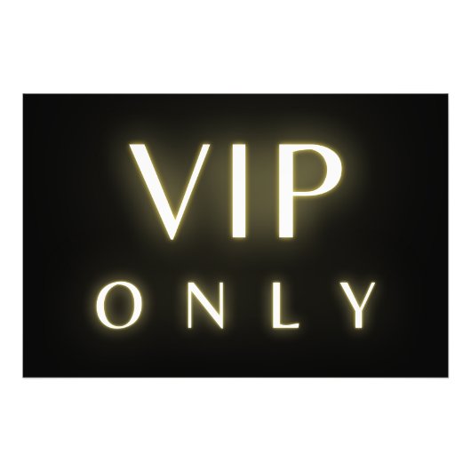Impression Photo Vip only neon glowing luxe text design (Devant)