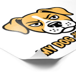 Impression Photo Visage de Chien Judicieux Citation Drôle Sarcastiq