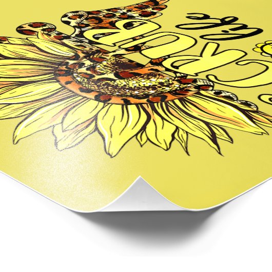 Impression Photo Vivre La Vie Scrub Infirmière Tournesol Léopard Nu (Coin)