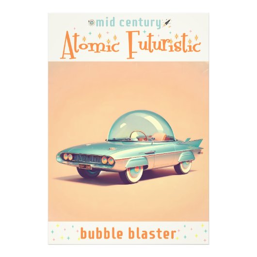 Impression Photo Voiture Blaster à Bulle Futuriste Atomique (Devant)