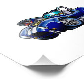 Impression Photo Voiture musculaire classique bleue |Choisir la cou (Coin)