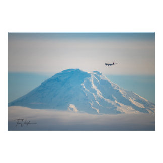 Impression Photo Vol à réaction Delta par Mt Rainier - Seattle, WA