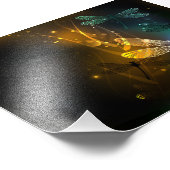 Impression Photo Vol de libellule verte lumineuse (Coin)