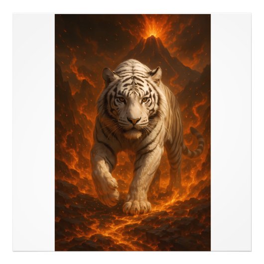 Impression Photo Volcanic White Tiger Premium Wall Art – Fine Art (Devant)