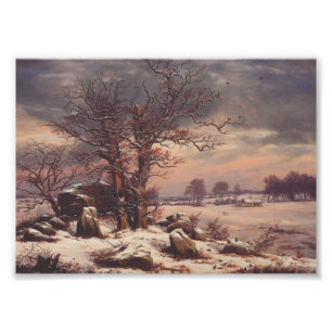 Impression Photo Vordingborg en hiver par J.C. Dahl Fine Art