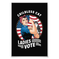 Vote de dame de chat sans enfant Vintage Rosie la 