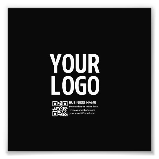 Impression Photo Votre logo avec code QR et texte modifiables (Devant)