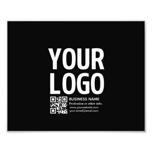 Impression Photo Votre logo avec code QR et texte modifiables  (Devant)