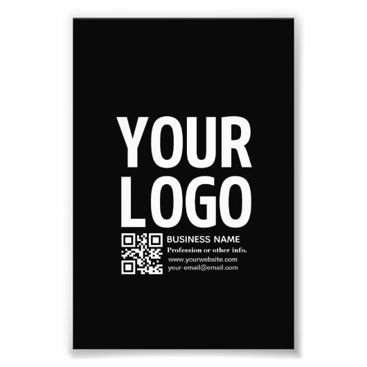 Impression Photo Votre logo avec code QR et texte modifiables (Devant)