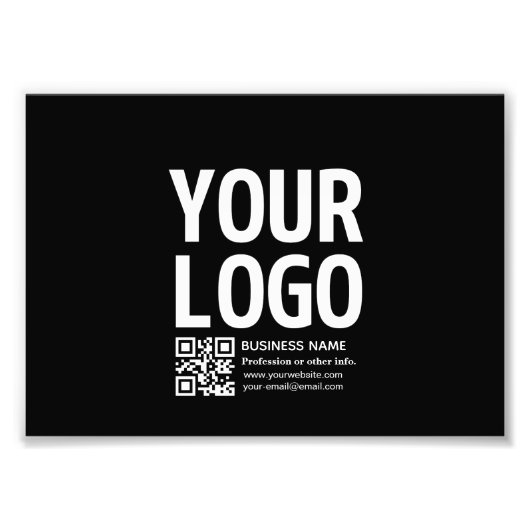 Impression Photo Votre logo avec code QR et texte modifiables (Devant)
