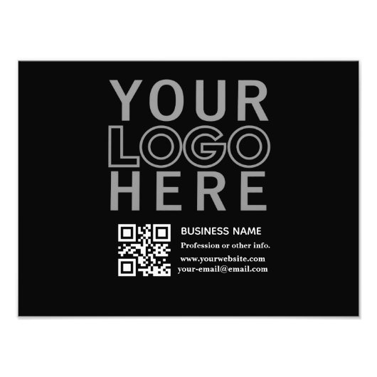 Impression Photo Votre logo avec code QR et texte modifiables (Devant)