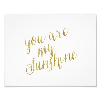 Impression Photo Vous Êtes Mon Citation Sunshine Faux Gold Foil Spa