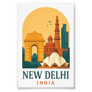 Impression Photo Voyage à New Delhi Inde Vintage – Rétro