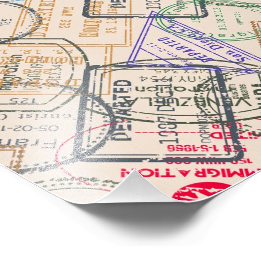 Impression Photo Voyage de timbres de passeport (Coin)