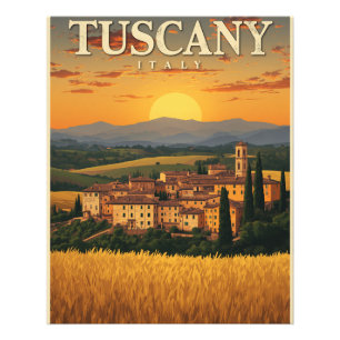 Impression Photo Voyage Vintage Toscane Italie Rétro Paysage