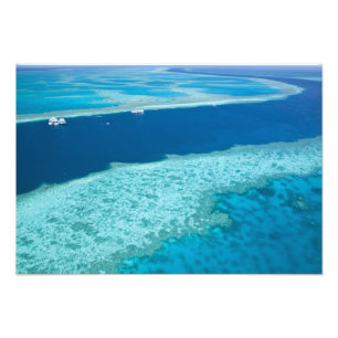 Impression Photo Vue aérienne de la Grande Barrière de corail par l