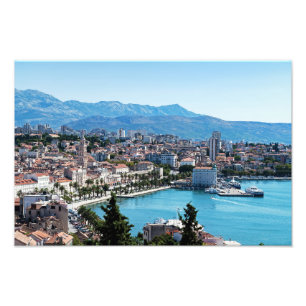 Impression Photo Vue aérienne du front de mer de la ville de Split,