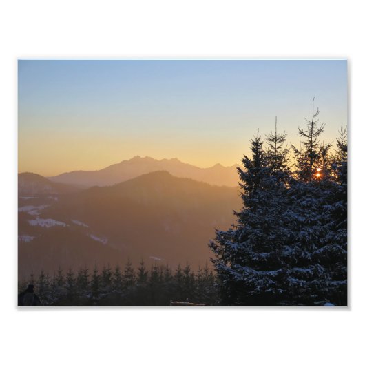 Impression Photo Vue coucher de soleil sur les Tatras (Devant)