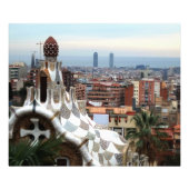 Impression Photo Vue de Barcelone depuis le Parc Guell de Gaudi (Devant)