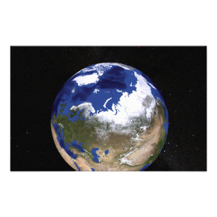 Impression Photo Vue de la Terre montrant la région arctique