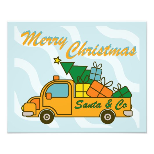 Impression Photo Vue latérale du camion père Noël Joyeux Noël (Devant)